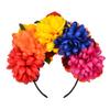 Vividsun Rose Flower Crown Day of The Dead Floral Crown (red orange blue) view 2