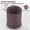 RERIVER 5 Pack PU Leather Dice Cups Velvet Felt-Lined Shaker Cups with 25 Dot Dice for Bar Party Yahtzee Farkle Dice Games, Brown view 3