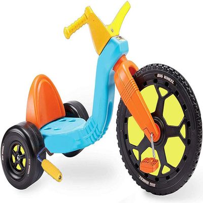 Spin-Out Racer The Original Classic Big Wheel 16" Trike - Teal, Yellow & Orange - with Hand Brake