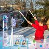 WOWMAZING Giant Bubble Kit Winter  Bubble Wand, 2 Big Bubbles Mix Pouches, 8 Cold-Activated Stickers for Outdoor Winter Fun |Bubbles Made in USA view 2