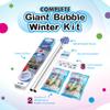 WOWMAZING Giant Bubble Kit Winter  Bubble Wand, 2 Big Bubbles Mix Pouches, 8 Cold-Activated Stickers for Outdoor Winter Fun |Bubbles Made in USA view 3
