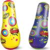 2 Pack Inflatable Bopper, 47 Inches Kids Punching Bag with Bounce-Back Action, Inflatable Punching Bag for Kids Presents view 1