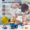 hahaland Toys for 5 Year Old Boy Birthday Gift, Stem Boys Toys 6 Year Old Boy Gifts, 5 in 1 Building Take Apart Trucks Transform to Robot Kids Ages 5-8, Montessori Creative Educational Drill Screw Set view 3