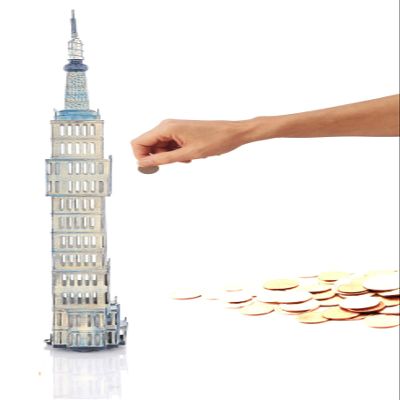 HomeRoots Multi Metal Empire State BuildingModel Saving Box