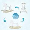 Qaba Wooden Rocking Horse Toddler Baby Ride-on Toys for Kids 1-3 Years with Classic Design & Solid Workmanship, White view 4