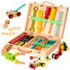 KIDWILL Tool Kit for Kids, 36-Piece Wooden Toddler Tools Set Includes Tool Box, Montessori Educational Stem Construction Toys for 2 3 4 5 6 Year Old Boys Girls, Best Birthday Gift for Kids view 1