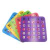 Yuanhe Shutter Slide Bingo Cards - 5 Pack Multi Color Extra Thick Stitched, Easy Read with Finger-Tip Sliding Windows view 1
