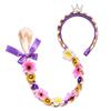 Cmiko Princess Rapunzel Wig 22 Inch Long Hair Headbands Costume Accessories with Tiara Flowers Garland for Girls Dress Up Birthday Party view 1
