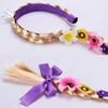 Cmiko Princess Rapunzel Wig 22 Inch Long Hair Headbands Costume Accessories with Tiara Flowers Garland for Girls Dress Up Birthday Party view 4