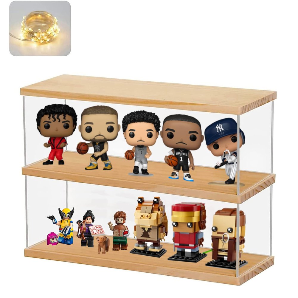 Clear Acrylic Display Case for Funko POP Figures 4.53in Collectibles Wooden