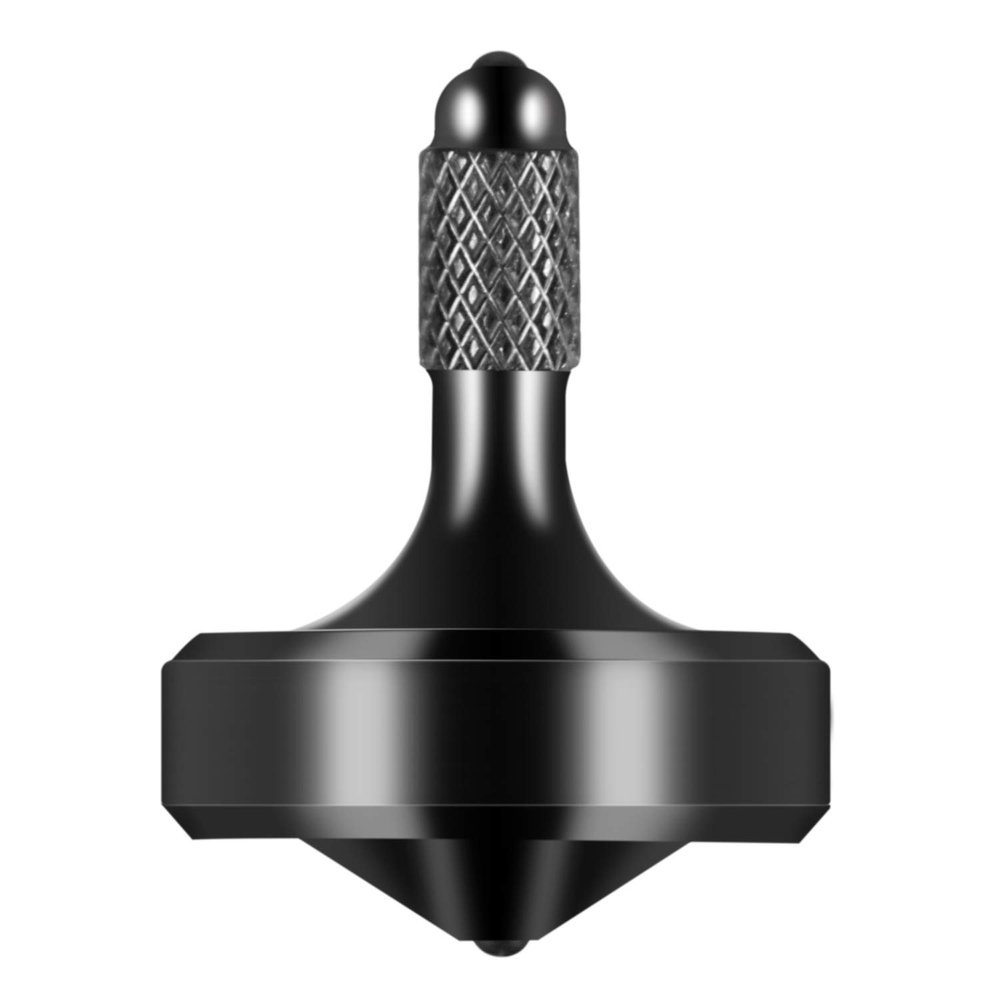 CHEETOP Exquisite Metal Spinning Top, Nicely Machined Stainless Steel Fidget Desk Toy, Perfect Balance Spin Time for Over 8 Mins, Waste Time Efficiently, Easy to Work (Medium Diameter 25mm, Black)