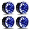 Treal 1.9 Beadlock Wheels Heavy Duty CNC Aluminum Crawler RC Wheel 4pcs-Set for 1:10 TRX-4 Axial SCX10 II SCX10 III(Blue) 116g/pc -Type C view 1