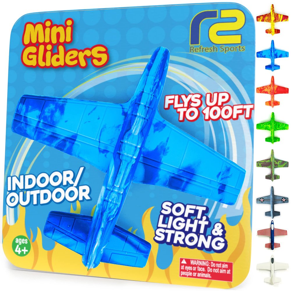 Airplane Toy Foam Airplanes for Kids - Best Easter Stuffers for Boys & Girls - Easy Throwing Air Planes - Gift Idea Toy Games - Styrofoam Plane Glider - Great Gifts for Ages 4 5 6 7 8 9+ Year Old