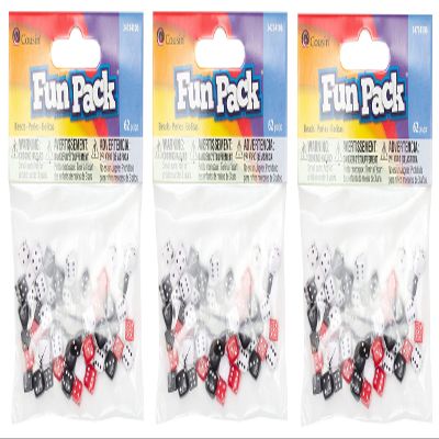 Cousin Fun Packs 62-Piece 8mm-10mm Dice Beads (3)