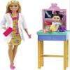 Barbie Careers Playset, Pediatrician Set with Blonde Doctor Doll, Brunette Patient Small Doll, Exam Table & Accessories view 1