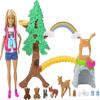 Barbie Wilderness Guide Doll and Playset, Blonde Fashion Doll with 10 Animal Figures, Tree, Rainbow and More view 1