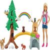 Barbie Wilderness Guide Doll and Playset, Blonde Fashion Doll with 10 Animal Figures, Tree, Rainbow and More view 4