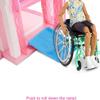 Barbie Ken Fashionistas Doll #167 with Wheelchair & Ramp Wearing Tie-Dye Shirt, Black Shorts, White Sneakers & Sunglasses, Toy for Kids 3 to 8 Years Old view 3