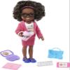 Barbie Chelsea Can Be Anything Doll & Playset, Brunette Boss Small Doll with Curly Hair, Outfit & 7 Career Accessories view 1