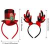 URATOT 8 Pack Christmas Reindeer Hair Hoop Headbands Xmas Party Costume Photo Prop Booth Headbands for Favors view 3