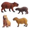 FLORMOON Animal Figures, 4pcs Plastic Capybara Figurines for Science Project, Learning Educational Toys, Birthday Cake Topper for Kids view 1