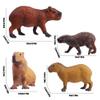 FLORMOON Animal Figures, 4pcs Plastic Capybara Figurines for Science Project, Learning Educational Toys, Birthday Cake Topper for Kids view 2