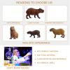 FLORMOON Animal Figures, 4pcs Plastic Capybara Figurines for Science Project, Learning Educational Toys, Birthday Cake Topper for Kids view 3