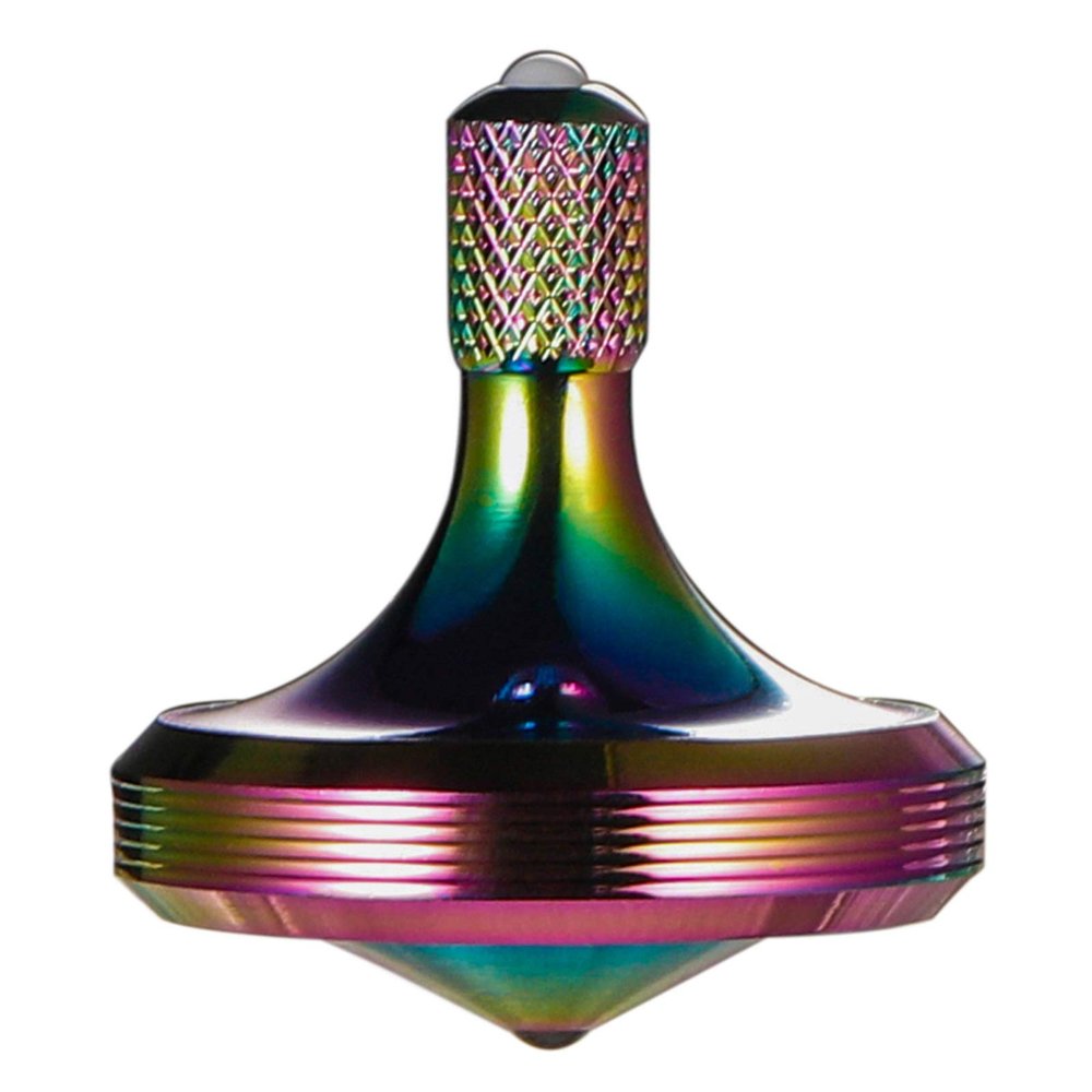 CHEETOP Precision Metal Spinning Top, Well Made Stainless Steel Spin Long Lasting Exceed 8 Mins Desktop Gyro EDC Toy, Perfect Balance Easy to Use Kill Time Efficiently (Pro Max-Iridescent)