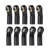 10Pcs Link Rod End Joint Aluminum Bend/Curved Ball Joints M3 Metal Ball End Head Holder Tie for 1/10 RC Axial SCX10 90046 (Black) view 1