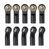 10Pcs Link Rod End Joint Aluminum Bend/Curved Ball Joints M3 Metal Ball End Head Holder Tie for 1/10 RC Axial SCX10 90046 (Black) view 2