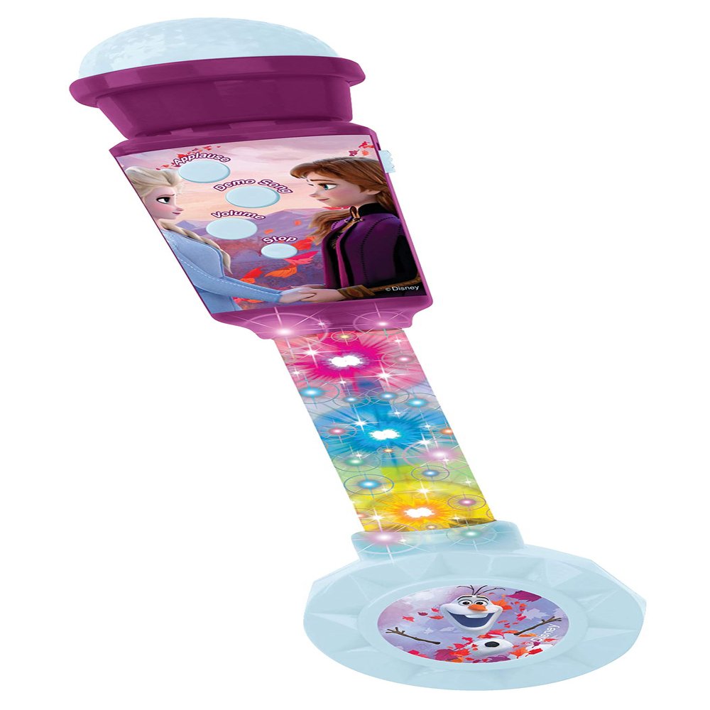LEXIBOOK MIC90FZ Frozen Microphone for Children, Musical Toy Game, Built-in Speaker, Light Effects, Aux-in Cable Plug, Purple/Blue