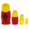 Wooden Semenov Yellow Scarf Nesting Dolls - Blue Rose Matryoshka 3.6 Inches view 2