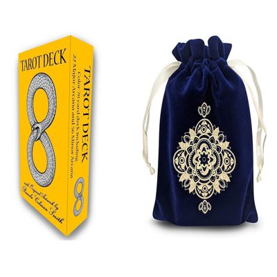 Miriyan Classic Tarot Card Deck and Spiritual Mandala Tarot Bag Bundle | This Tarot Deck has a Modern Flair with a Matching Geometric Mandala on The Tarot Cards Backs & Tarot Card Bag