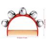 6 Pieces Sleigh Bell Christmas Handle Bells Instrument Musical Shaking Wooden Handbell with 5 Bells for Christmas Party, School Band Performances, Classroom Percussion Music view 2