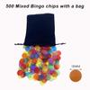 JUNWRROW 500 Pieces 3/4 inch Transparent 6 Color Bingo Counting Chips with Bag view 2