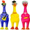 JA-RU Screaming Rubber Chicken Toy (3 Units Assorted) Squeaky Chicken Toys for Kids. Funny Noise Maker Prank & Gag Gifts. Novelty Toys & Amusements. Rubber Dog Toys. 1704-3p view 1