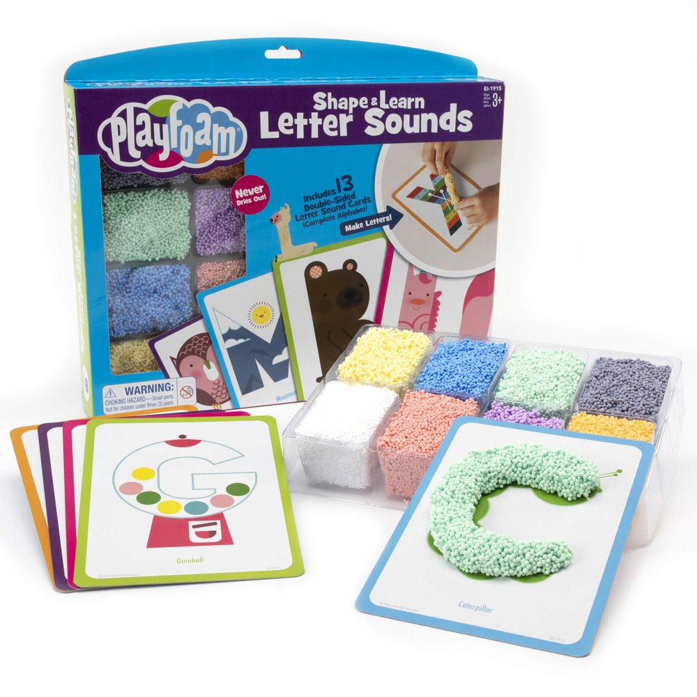 Educational Insights Playfoam Shape & Learn Letter Sounds: Flash Card Set, Preschoolers Learn to Write, Sensory Toys, Ages 3+