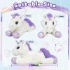 Lanmore Big Unicorn Stuffed Animal Giant Stuffed Unicorn Plush, Soft Cute Pillow for Girls Kids, Christmas Birthday Gift, White 24" view 2