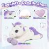 Lanmore Big Unicorn Stuffed Animal Giant Stuffed Unicorn Plush, Soft Cute Pillow for Girls Kids, Christmas Birthday Gift, White 24" view 3