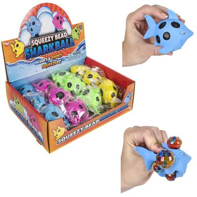 Squeezy Shark Colorful Stress Balls ( Pack) 3.5". Rubber. Come in a Nice Retail Display Box. Relaxable Squeezable Ocean Sea Creatures. (12 Pack (in Display Box))