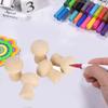 20pcs Wooden Peg Doll Unfinished Mushroom Head Shape Doll Wooden Mushroom Figures People Wooden Figures for Kids Art and Craft view 3