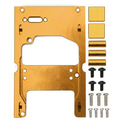 1/16 Scale RC Car Steering Servo Mount Bracket, Gold Fixing Base for Precision RC Vehicles, Spare Replacement Part for Hobbyists, Racers and Repair Enthusiasts(Gold)