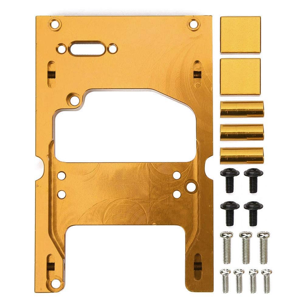 1/16 Scale RC Car Steering Servo Mount Bracket, Gold Fixing Base for Precision RC Vehicles, Spare Replacement Part for Hobbyists, Racers and Repair Enthusiasts(Gold)