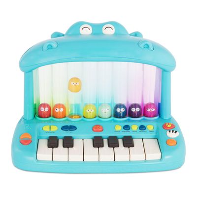 B. toys Hippo Pop Musical Toy Keyboard Play Piano Songs, Sounds & Lights Musical Instrument for Toddlers, Kids 12+ Months