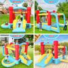 WELLFUNTIME Inflatable Bounce House with Slide, Jumping Castle with Blower and Wave Pool, Basketball Rim, Football Goal view 2