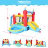 WELLFUNTIME Inflatable Bounce House with Slide, Jumping Castle with Blower and Wave Pool, Basketball Rim, Football Goal view 3