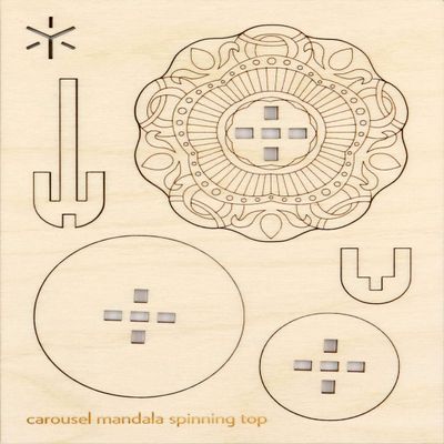 Carousel Mandala Large Spinning Top Kit