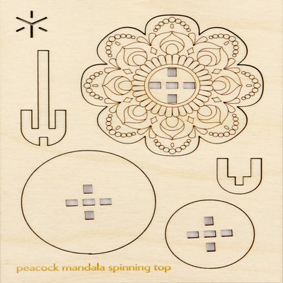 Peacock Mandala Large Spinning Top Kit