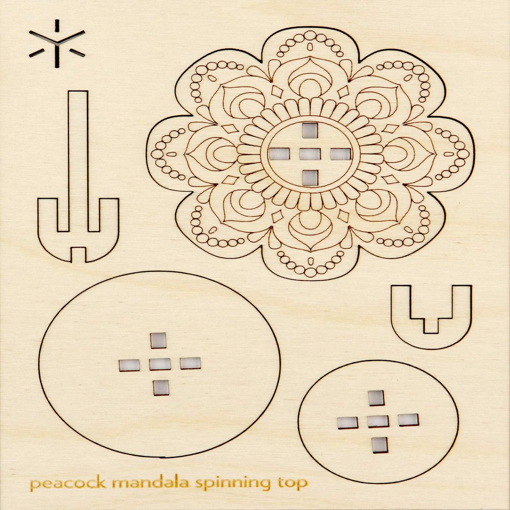 Peacock Mandala Large Spinning Top Kit