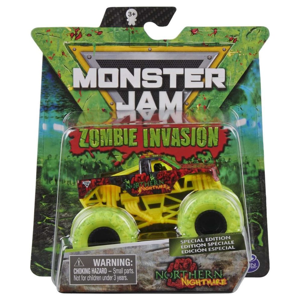 MJ Official Zombie Invasion Series - Single Pack 2020 Monster Trucks Release, 1:64 Scale Walmart Exclusive Special Edition! (Northern Nightmare)